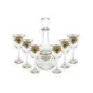 7 Piece Wine Set With Gold Artwork