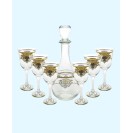 7 Piece Wine Set With Gold Artwork