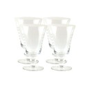 Glass Etched Wine Goblet, 4 Piece Set