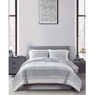  Stripe Greyscale 8 Piece Reversible Comforter Sets