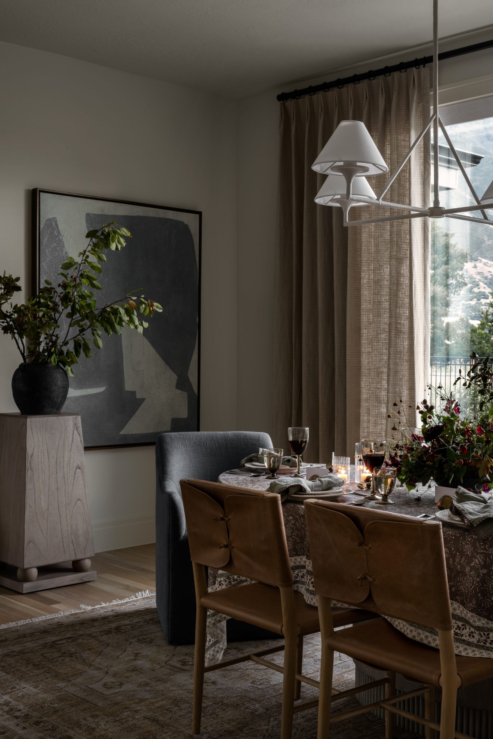 moody florals on table